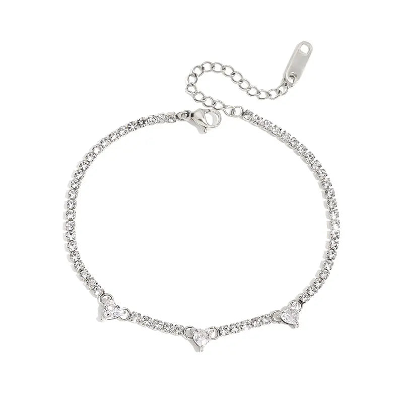 Women’s Heart Moissanite Tennis Bracelet – 14K Gold-Filled Fine Jewelry Gift
