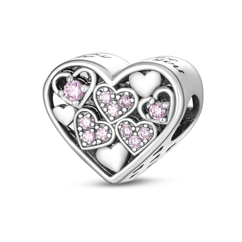 925 Sterling Silver Pink Ballet Girl Bow Pendant Charm Bead for Women – Elegant DIY Jewelry Making Charm for Bracelets & Necklaces