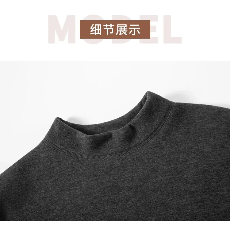 Men's Mock Neck Fleece Thermal Underwear Set