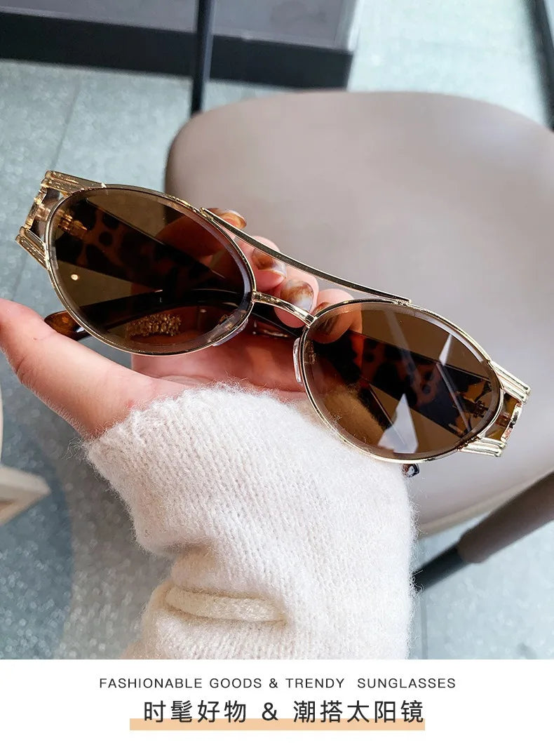 Unisex Oval Gradient Fashion Sunglasses