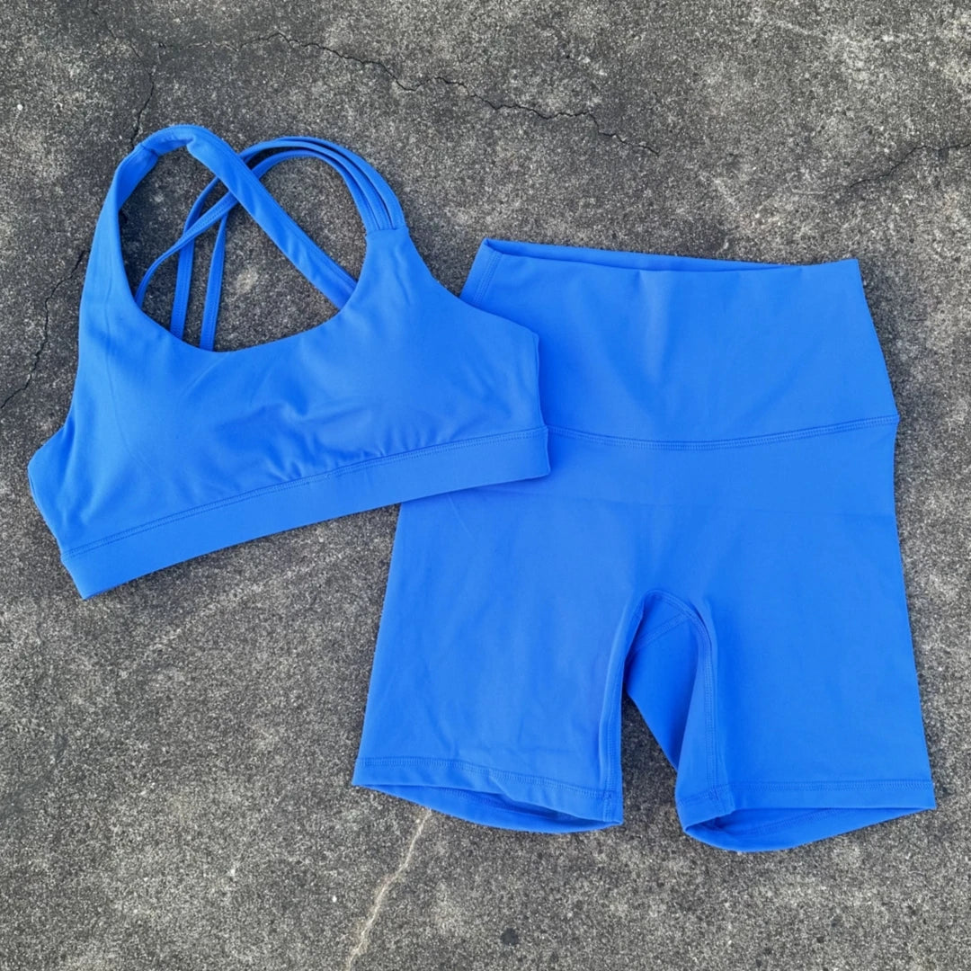 Women’s High-Waisted Yoga Shorts & Sports Bra Set