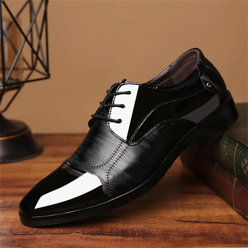 Men's Dress Shoes Business Oxfords Patent Leather Dress Shoes Classic Loafers Formal Derby Shoes For Men