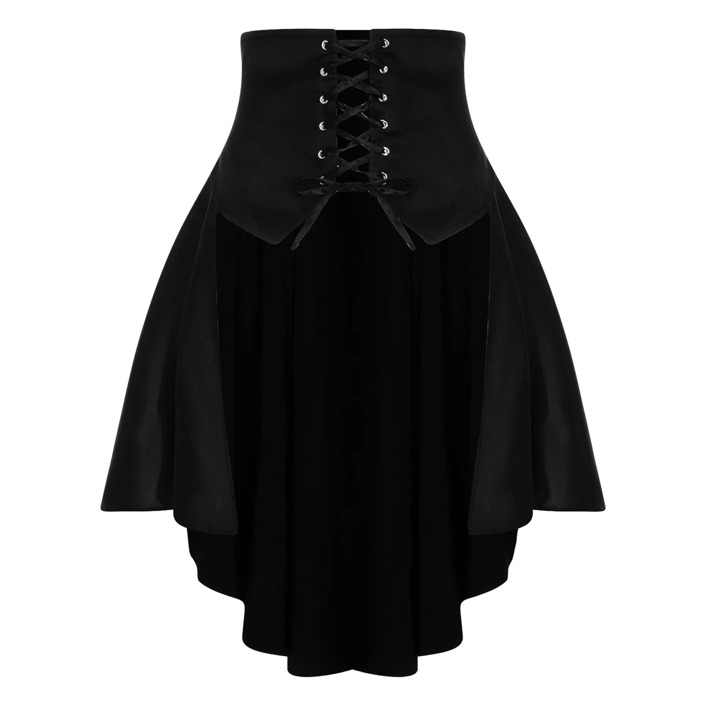 Women’s Gothic Steampunk Lace-Up Ruffle Skirt