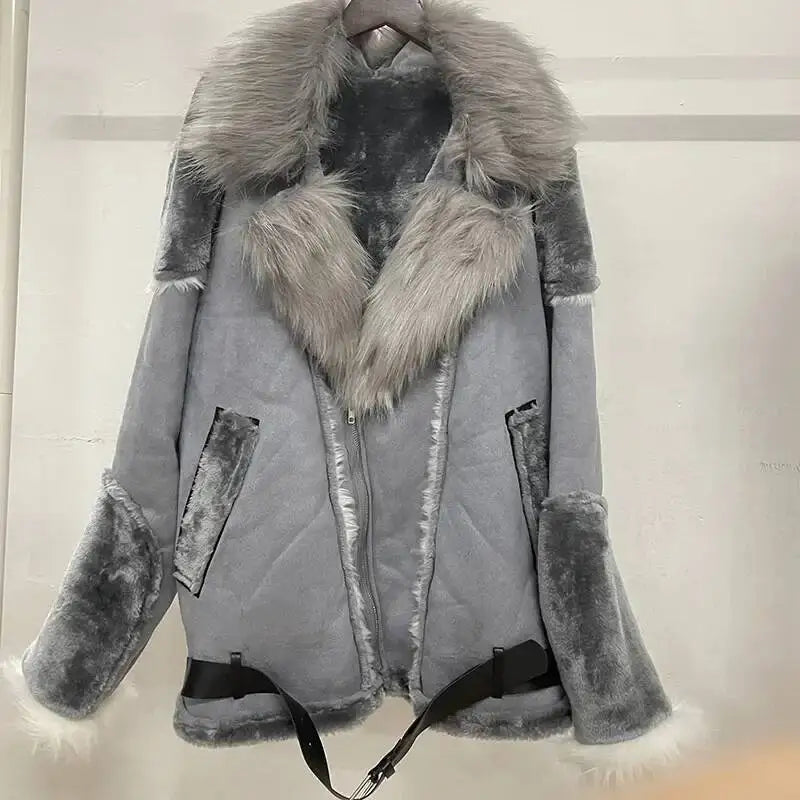 Men's Faux Leather Fur Collar Winter Jacket