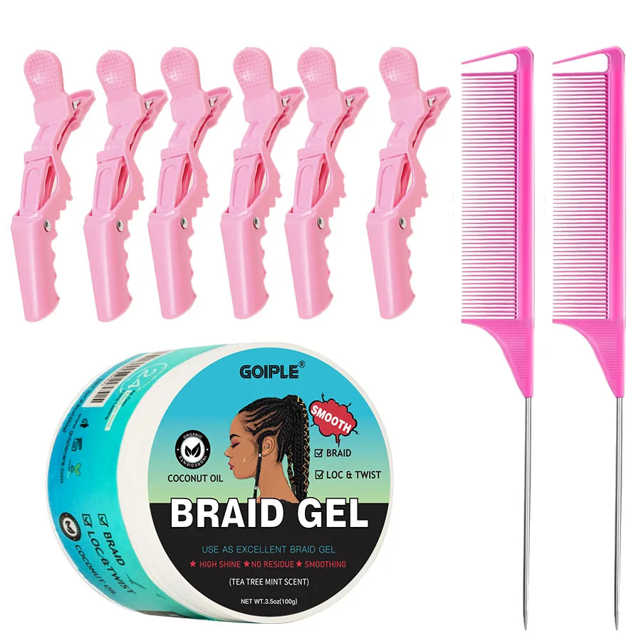 GOIPLE 100g Tea Tree Mint Braid Styling Gel – Edge Control Hair Wax Pomade for Frizz, Locs, Twists & Braids