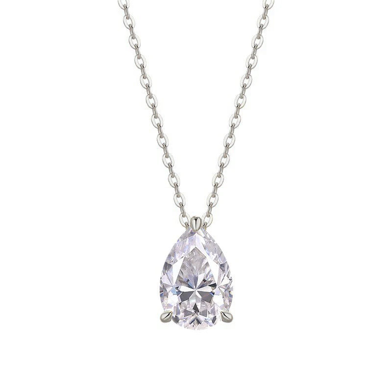 Women’s 2.5ct Moissanite Teardrop Pendant Necklace – 14K Gold-Filled Fine Jewelry Gift