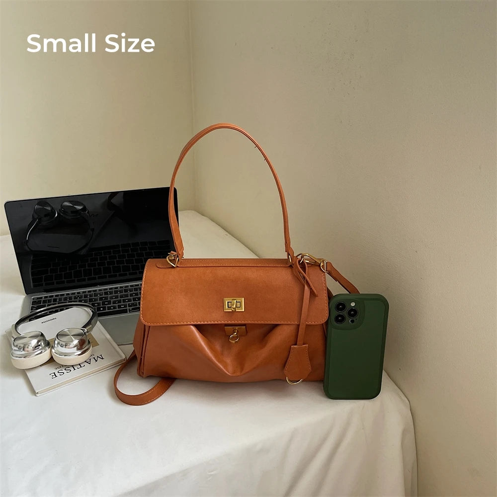 Women’s Vintage PU Flap Shoulder & Crossbody Bag