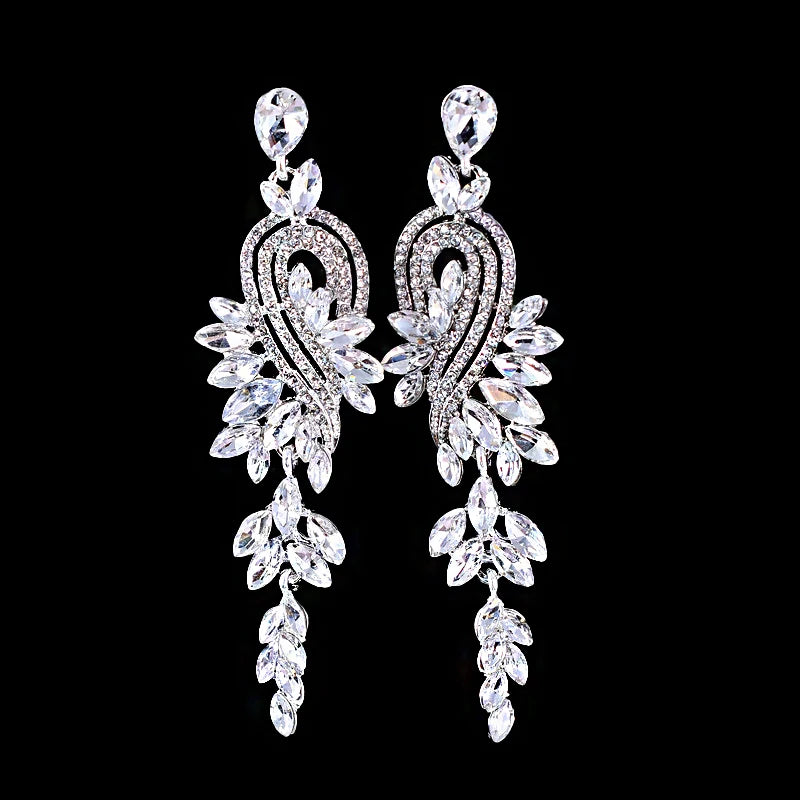 Crystal Zircon Geometric Drop Earrings
