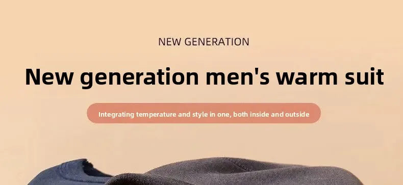 Men's Plus Size Fleece-Lined Thermal Underwear Set