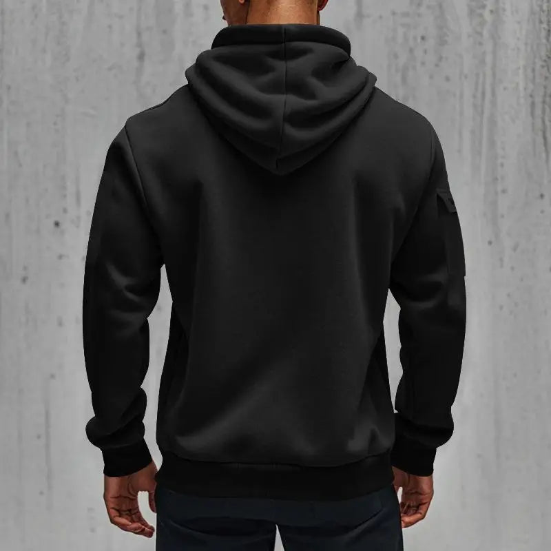 2025 Men’s & Women’s Multi-Pocket Fleece Hoodie Casual Ribbon Zip Pullover Loose-Fit Sports Sweatshirt Top