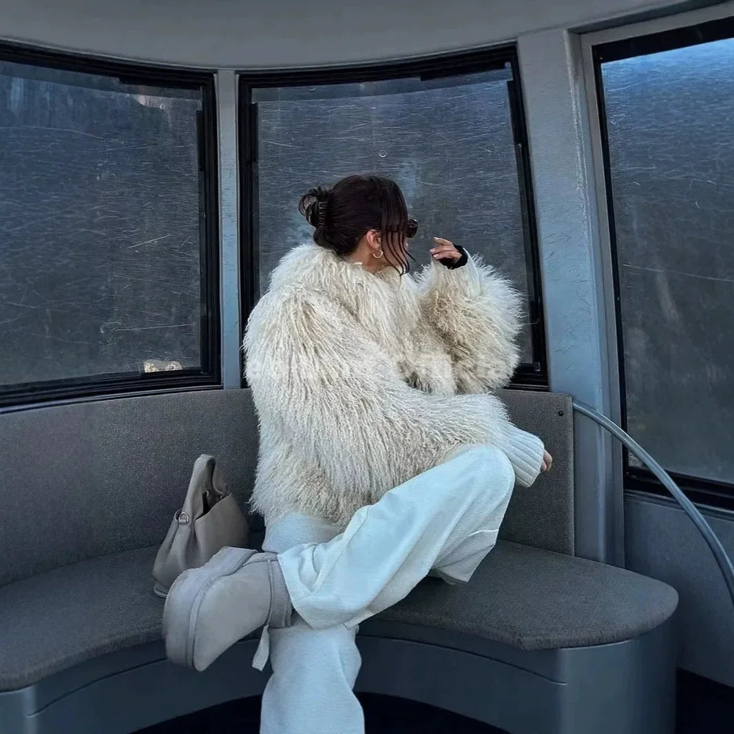 Women's Vintage Curly Faux Fur Jacket