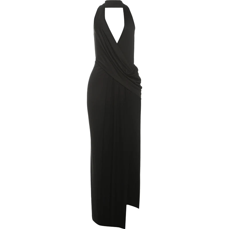 Halter Split Maxi Dress