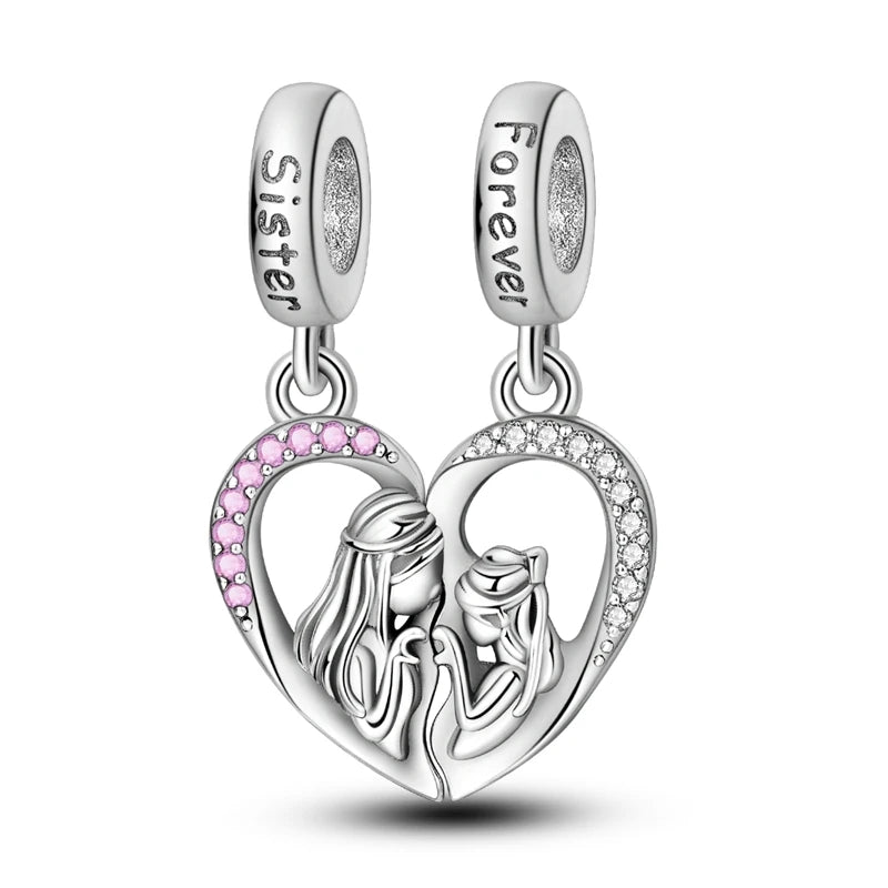 925 Sterling Silver Pink Ballet Girl Bow Pendant Charm Bead for Women – Elegant DIY Jewelry Making Charm for Bracelets & Necklaces
