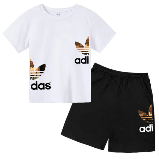 Kids’ Summer Letter Print T-Shirt & Pants Set