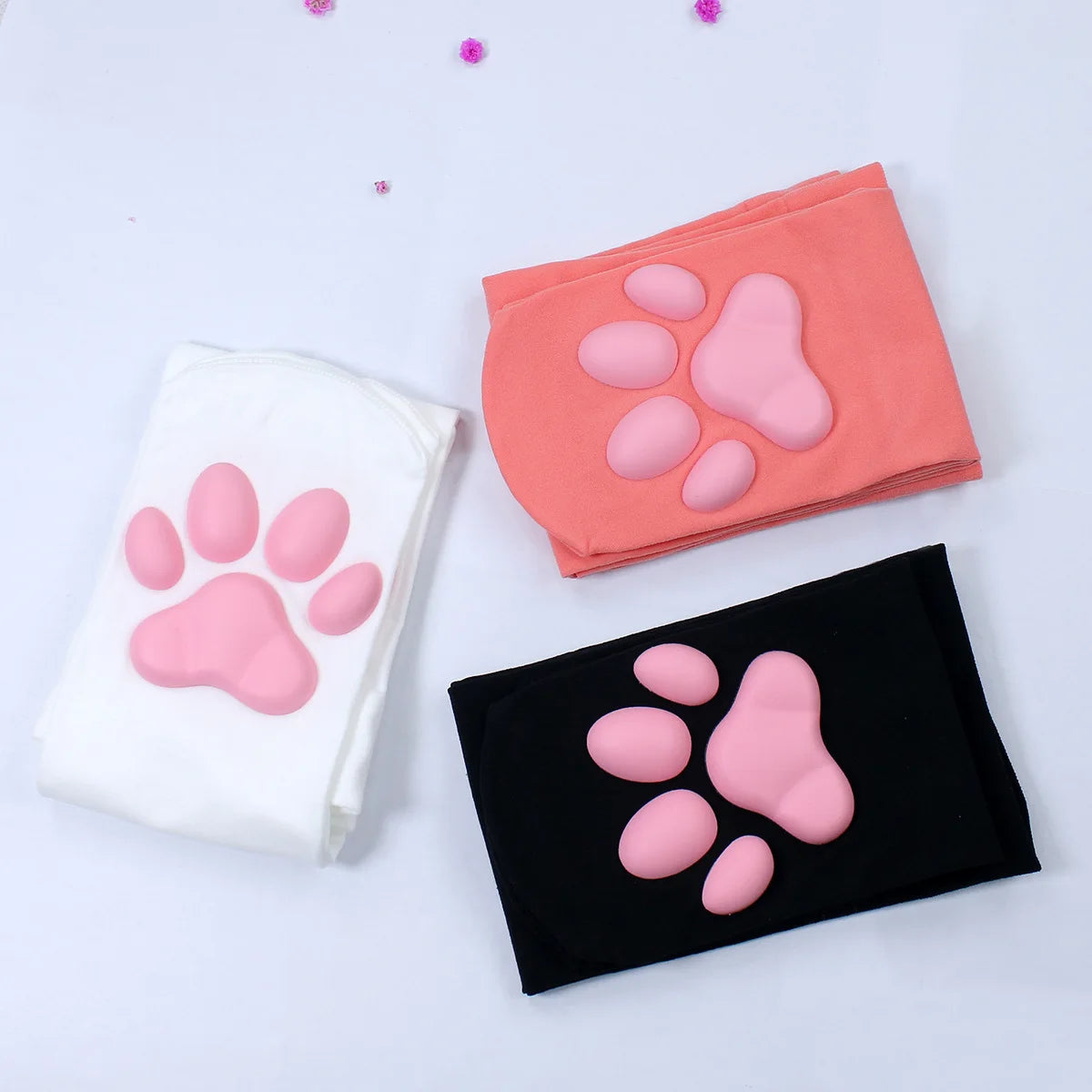 Cute 3D Cat Paw Thigh-High Socks