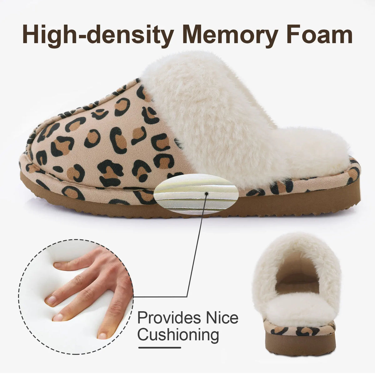 Kidmi Warm Fluffy Women Slippers Classic Brand Fuzzy House Slippers Indoor Soft Memory Foam Slippers Outdoor Antiskid Slippers