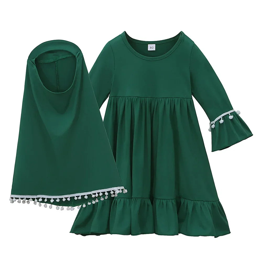 Kids Girls Hijab & Abaya Set