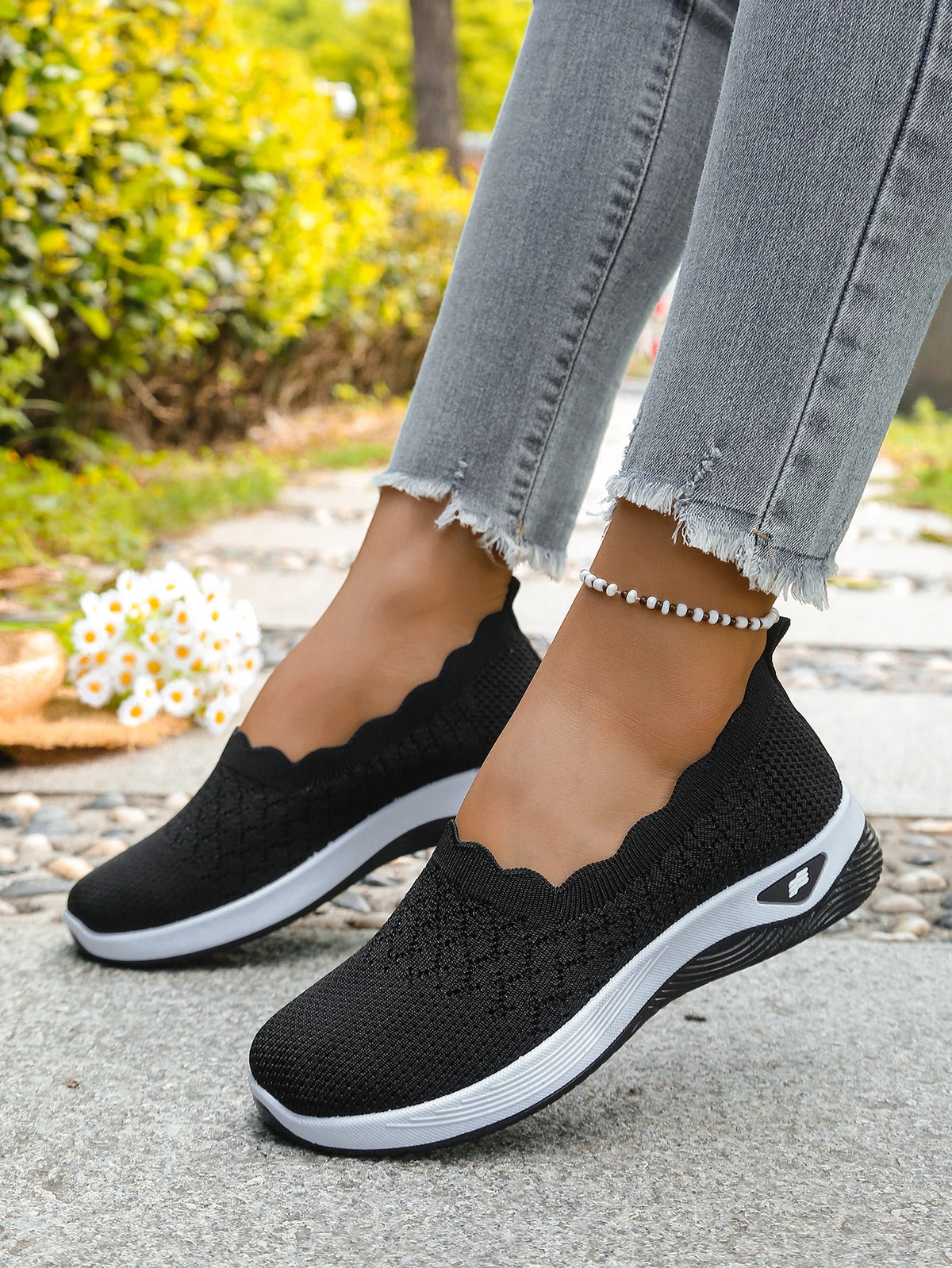 Women's 2026 Summer Breathable Knit Slip-On Sneakers Ultra Lightweight Soft Sole Comfortable Casual Loafers for Daily Work Walk