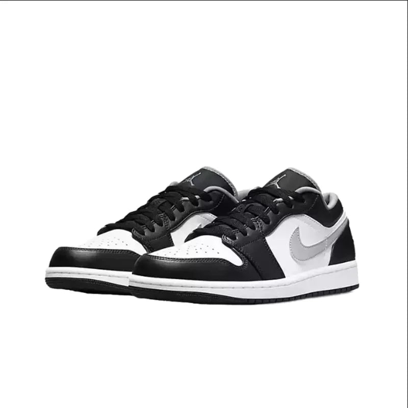 Air Jordan 1 Low Shadow Grey Leather Sneakers – 553558-040