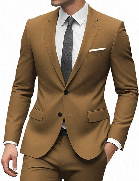 Elegant Suit for Men 2 Pieces Blazer and Pants Set Luxury Notched Lapel Tuxedo Suits for Men Formal Wedding Dresses Gentleman