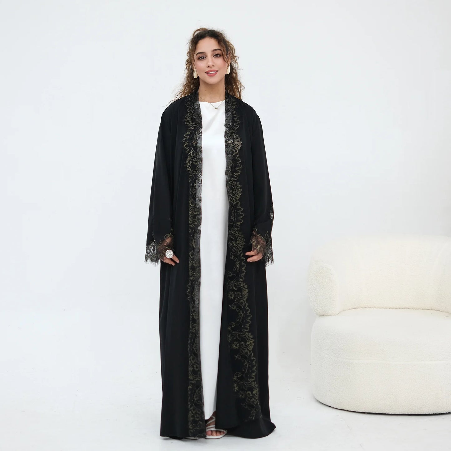 Luxury Floral Lace Abaya