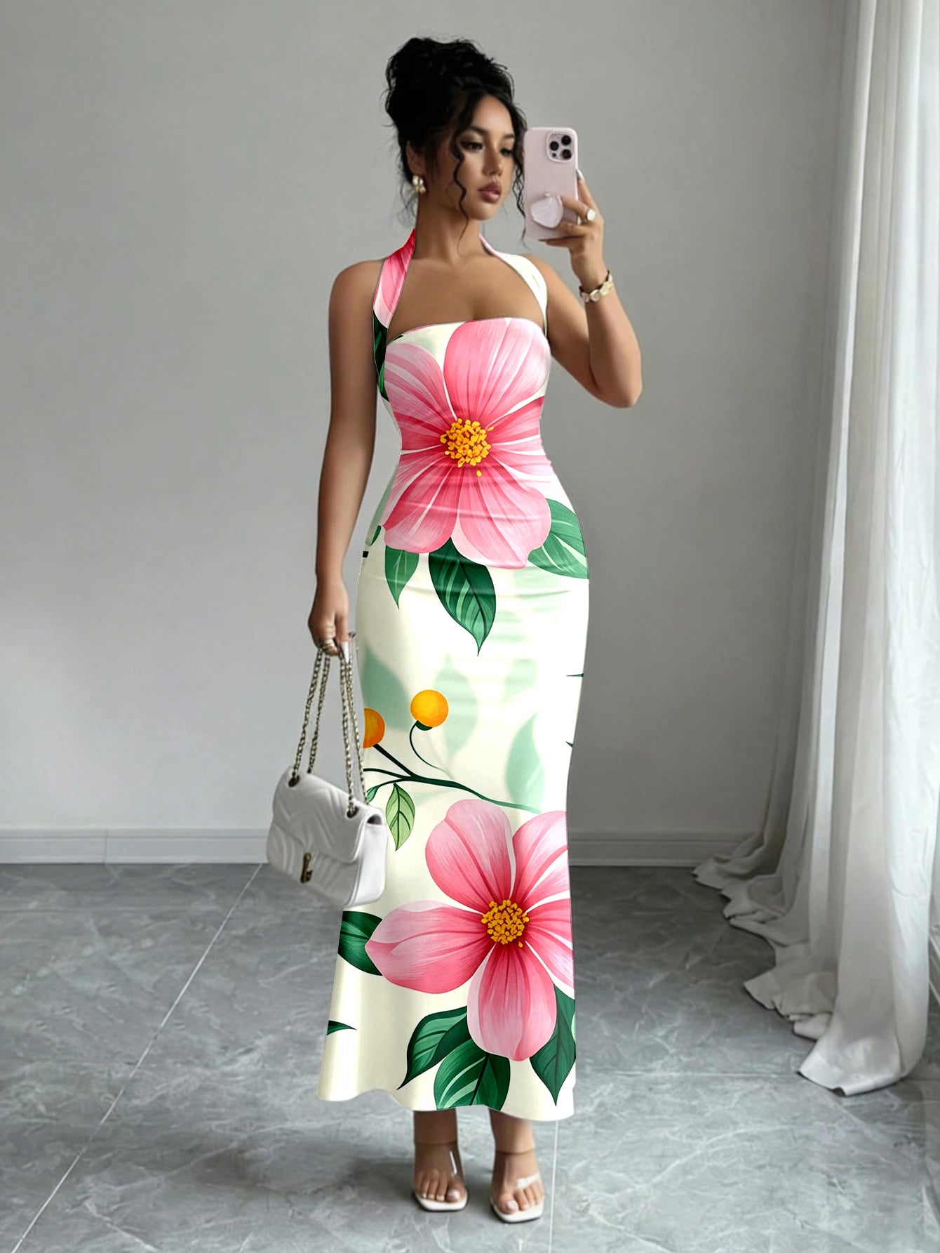 Women’s Sleeveless Halter Maxi Dress