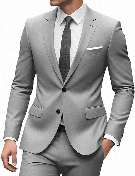 Elegant Suit for Men 2 Pieces Blazer and Pants Set Luxury Notched Lapel Tuxedo Suits for Men Formal Wedding Dresses Gentleman