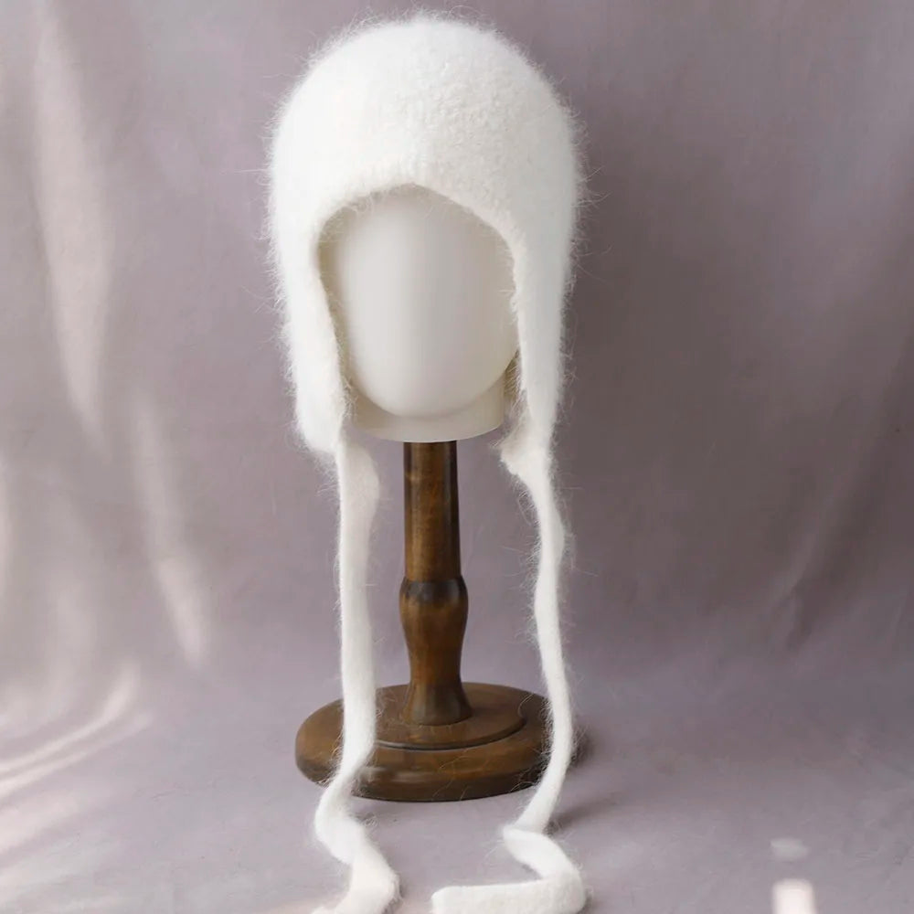 2025 NEW Winter Hat Real Rabbit Fur Winter Hats For Women Fashion Warm Hats Upgrade thickened extended Pullover scarf hat