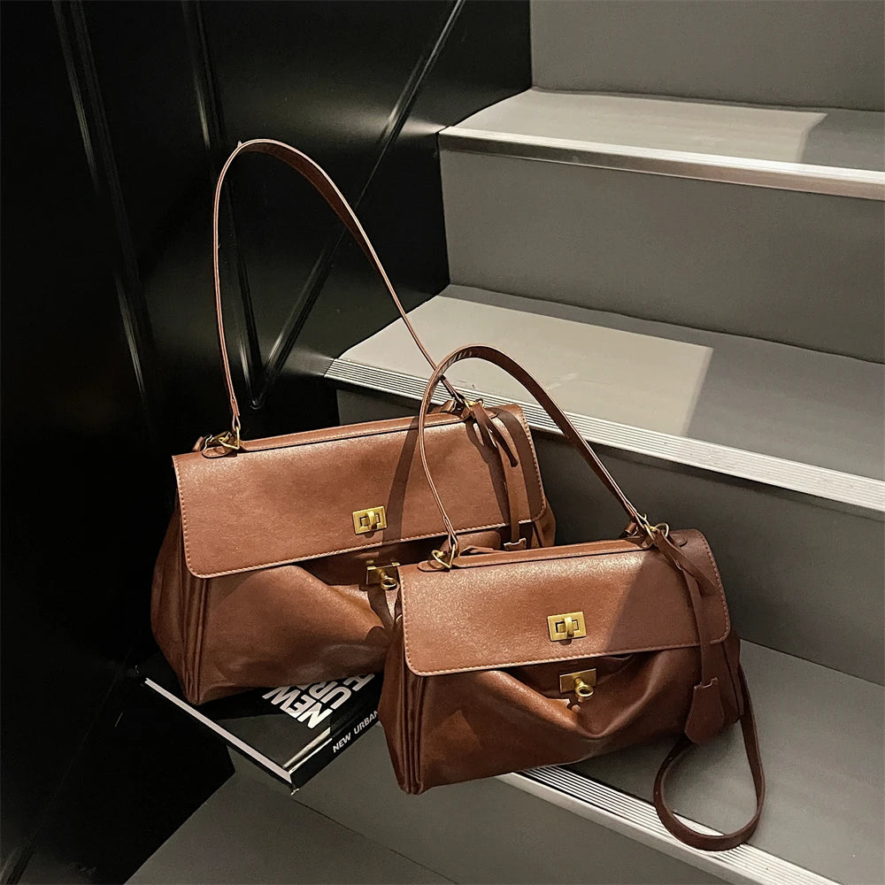 Women’s Vintage PU Flap Shoulder & Crossbody Bag