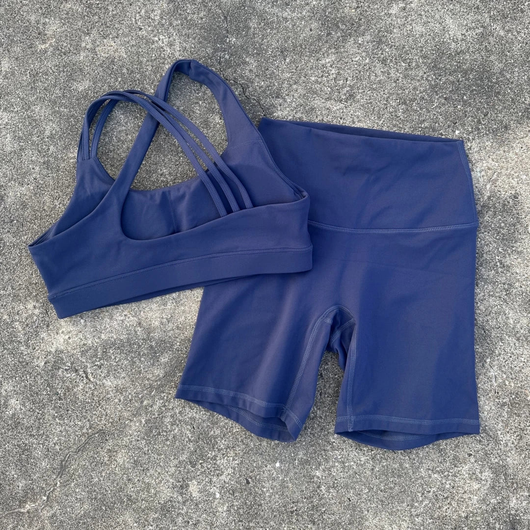 Women’s High-Waisted Yoga Shorts & Sports Bra Set