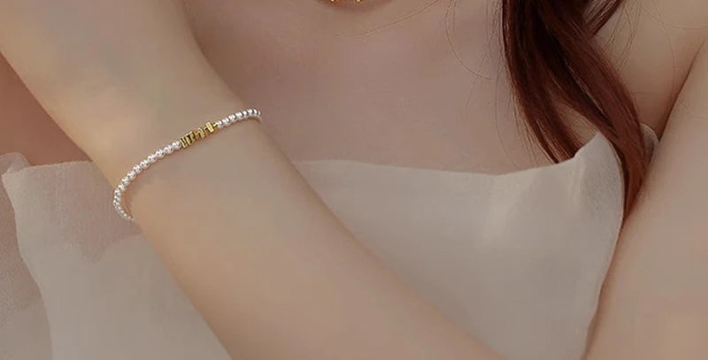 Minar Exquisite 14K Gold-Plated Copper Beaded Choker Necklace with Imitation Pearls, Elegant Women’s Birthday Gift