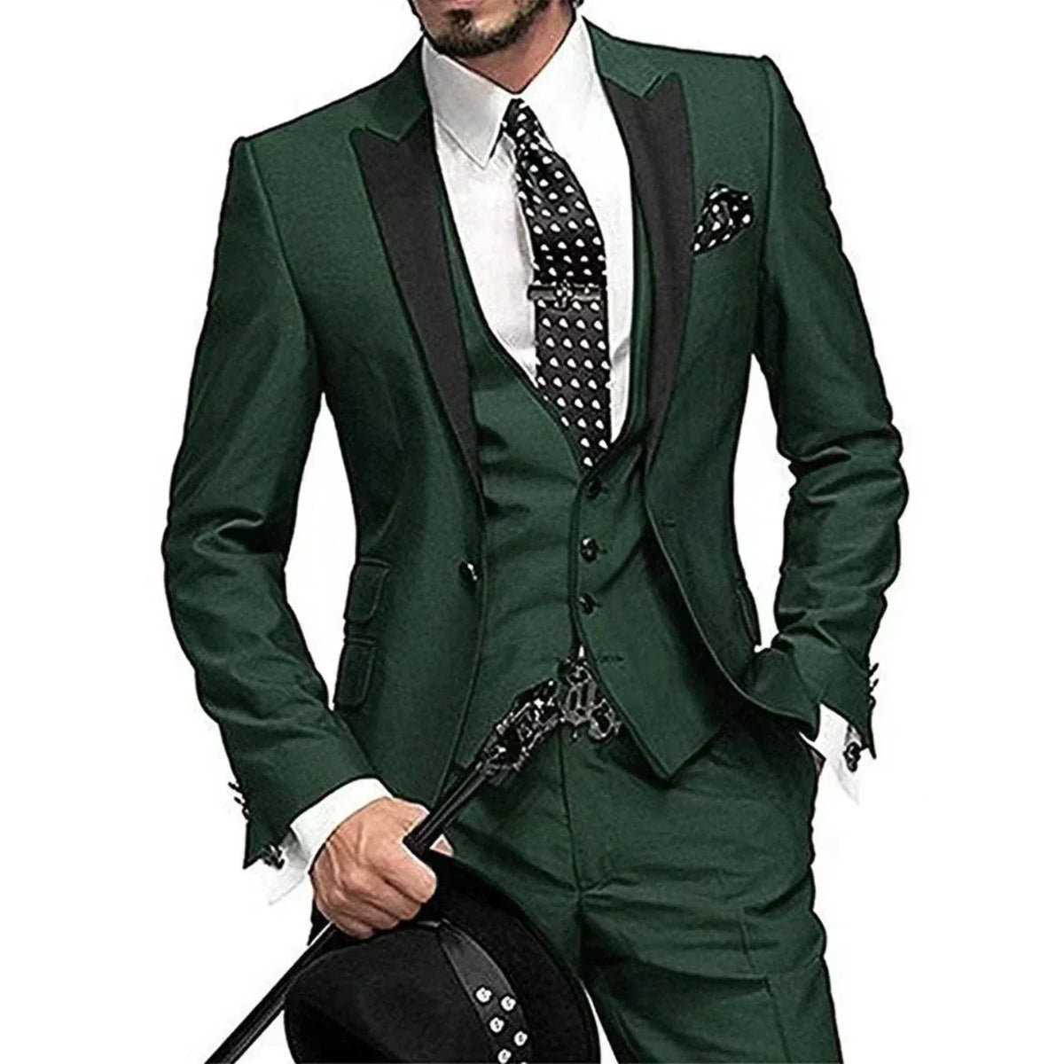 Elegant Slim Fit Men's Formal Suit Set 3 Pieces - Blazer Vest And Pant Luxury Wedding Business Costumes for Men