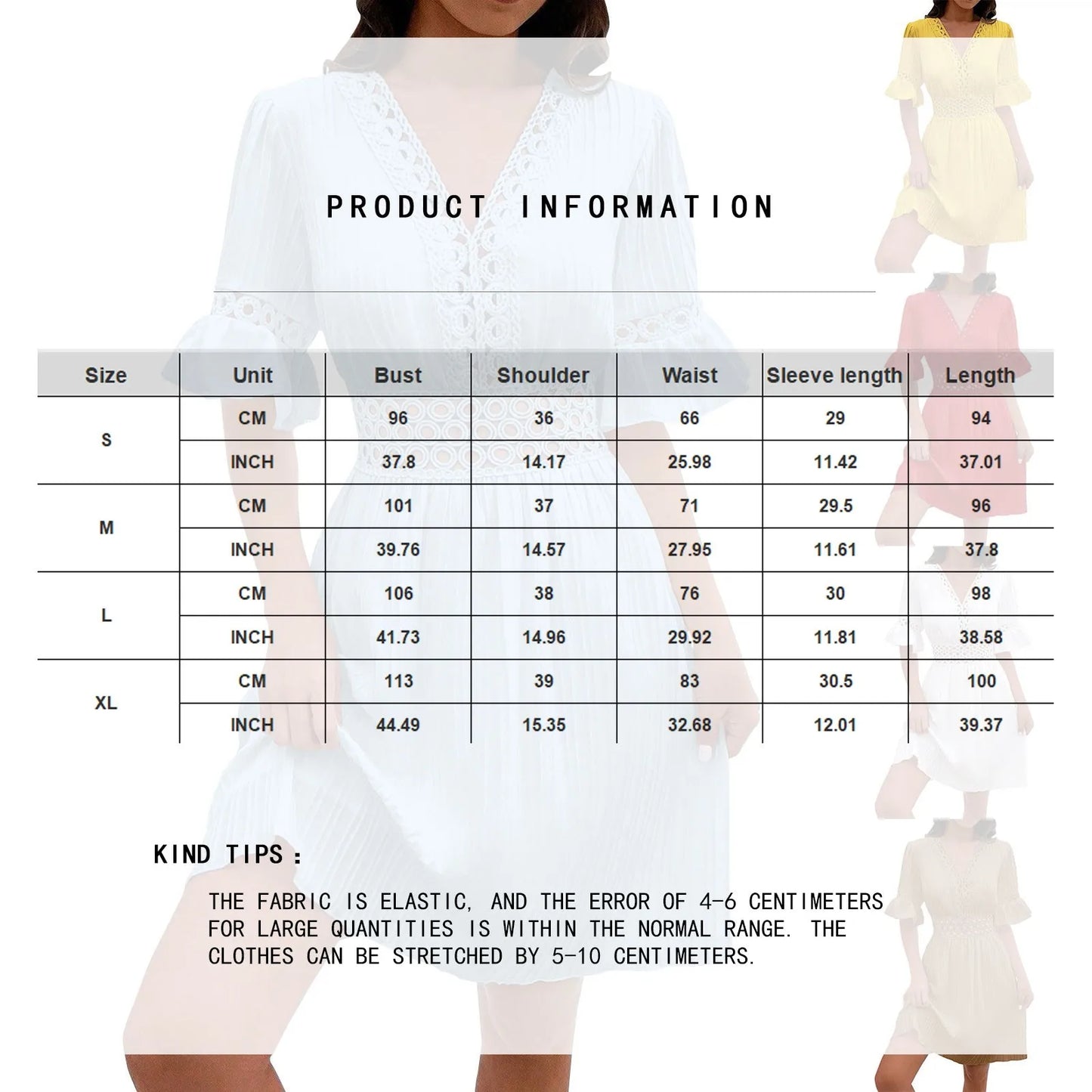Women’s V-Neck A-Line Mini Dress.