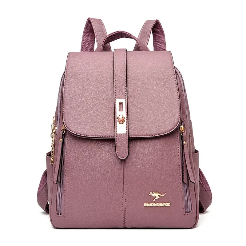 Women’s Casual Waterproof Synthetic Leather Backpack