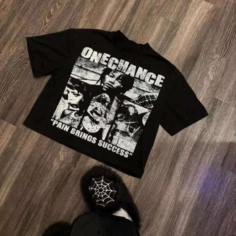 Men's Y2K T-shirt with street basketball graphic print, short-sleeved cotton T-shirt All-season cotton streetwear