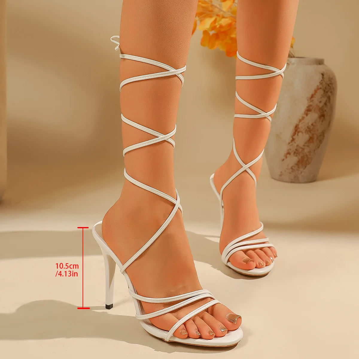 Elegant Crisscross Strap Stiletto Heel Sandals