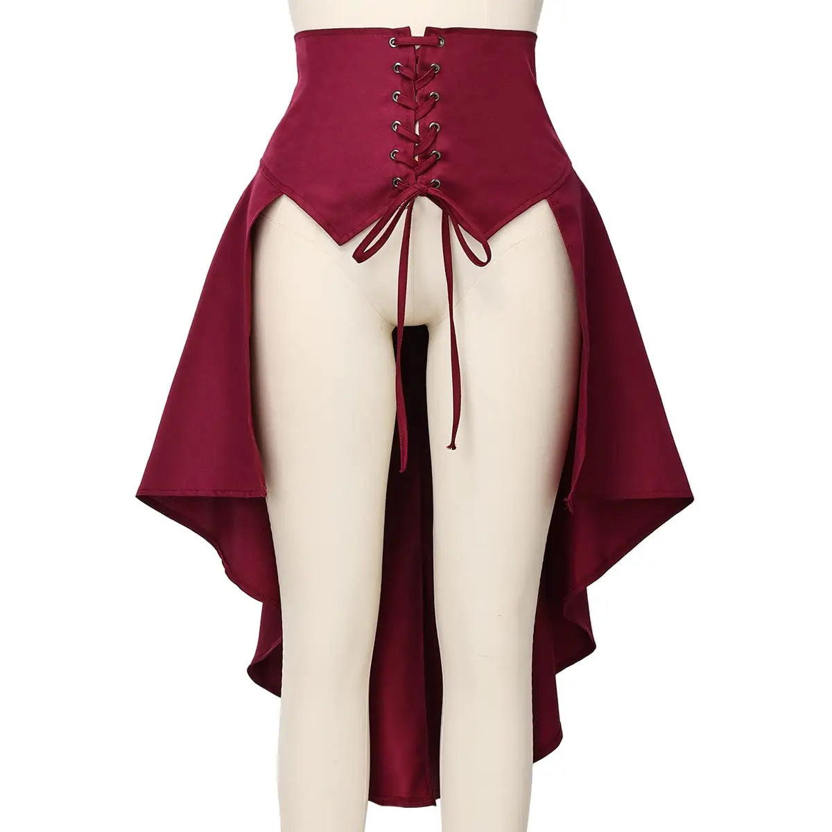 Women’s Gothic Steampunk Lace-Up Ruffle Skirt