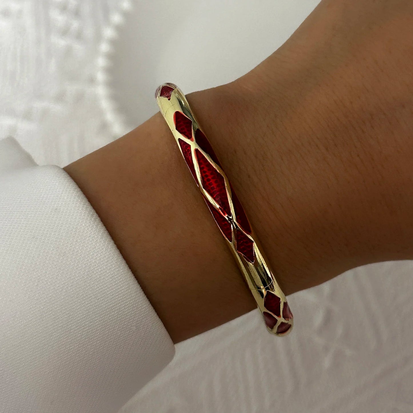 Elegant Enamel Flower Bracelet for Women – Retro Gold-Plated Evil Eye Floral Zircon Bangle, Vintage Party Jewelry