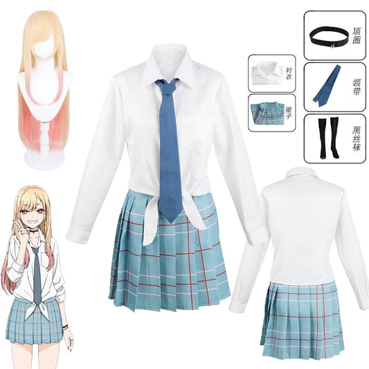 Anime My Dress Up Darling Kitagawa Marin Cosplay Costume Kitagawa Marin Cosplay Dresses School Uniform Wig Suit Women