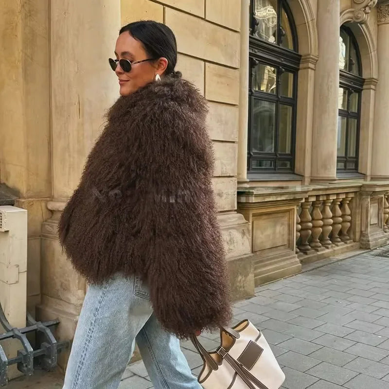 Women's Vintage Curly Faux Fur Jacket