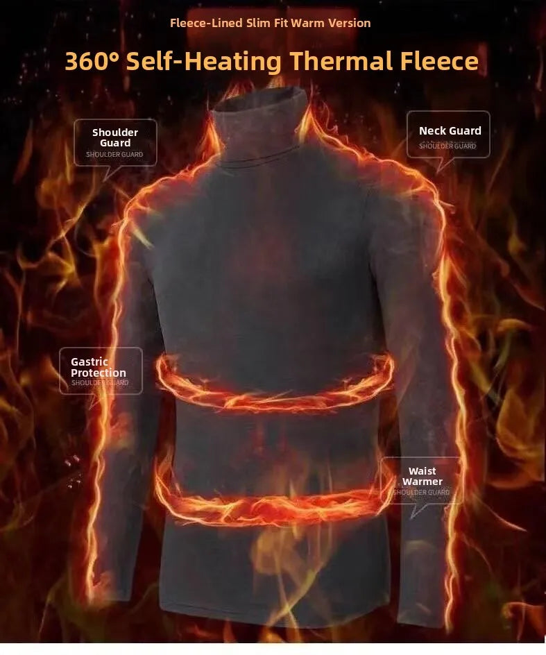 Men's Fleece-Lined Mock Neck Thermal Set
