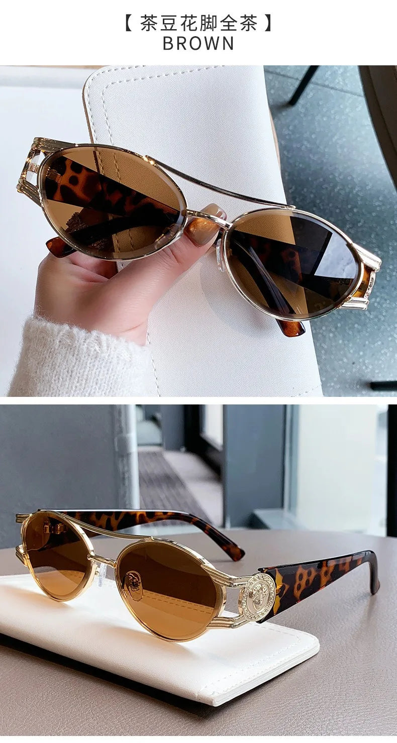 Unisex Oval Gradient Fashion Sunglasses