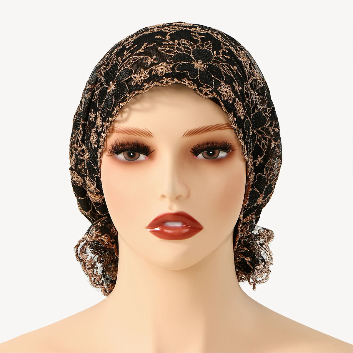 Women’s Luxury Pearl Embroidered Mesh Hijab Cap