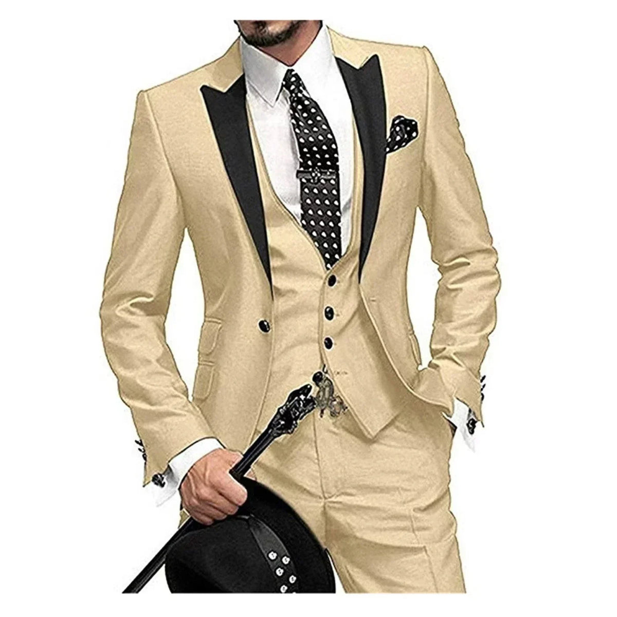 Elegant Slim Fit Men's Formal Suit Set 3 Pieces - Blazer Vest And Pant Luxury Wedding Business Costumes for Men