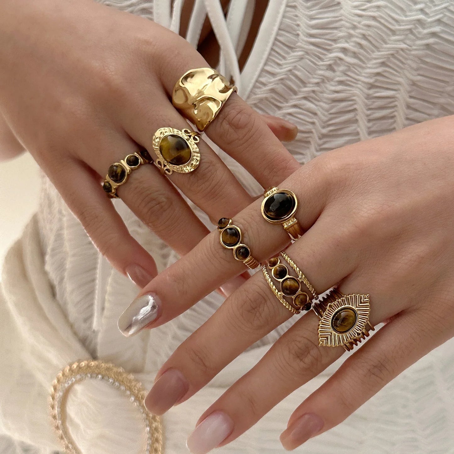 Women’s Stainless Steel Irregular Punk Statement Ring