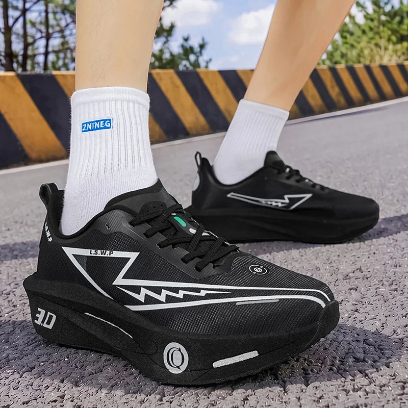 Men's Casual Sports Shoes, Soft-Soled Road Running Shoes, Lightweight, Breathable, Non-Slip, Wear-Resistant, Trendy and Versatile Daily Jogging Sneakers
