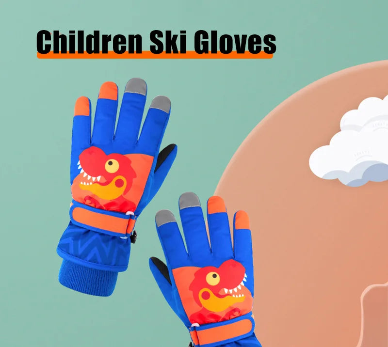 Thicken Baby Winter Gloves Coral Fleece Waterproof Child Ski Gloves Snowboard Outdoor Sports Kids Snow Mittens for Girls Boys