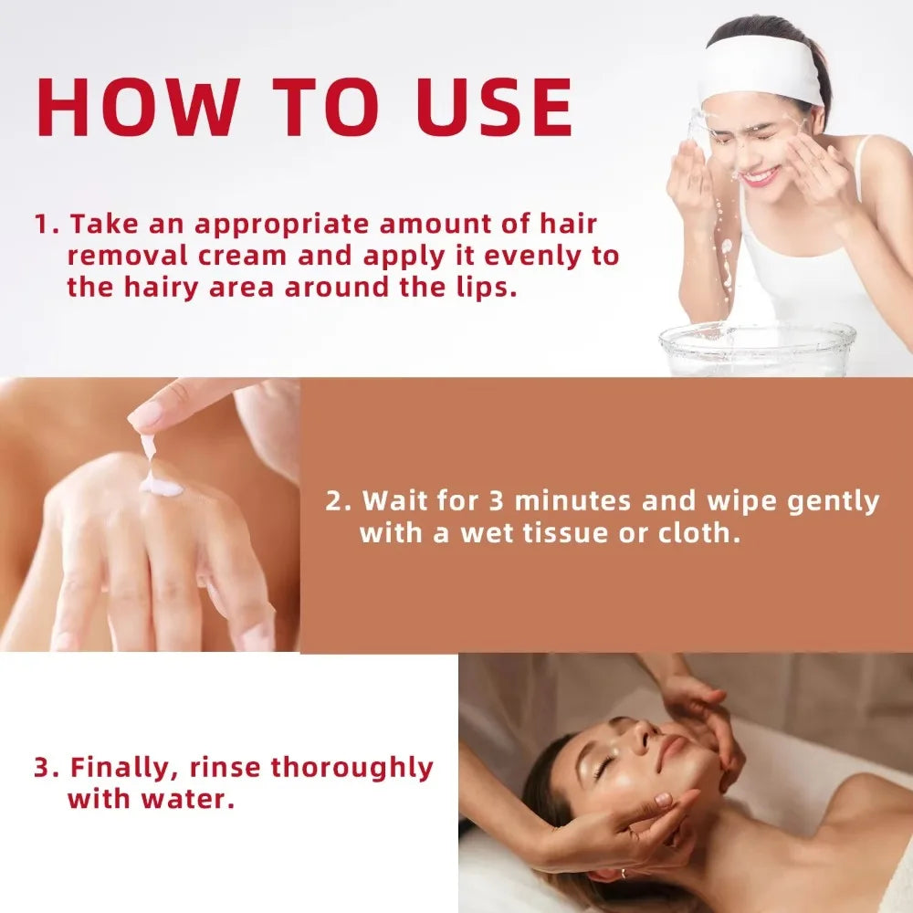 3-Minute Fast Hair Removal Cream for Women & Men – Gentle Depilatory for Face, Arms, Legs & Underarms, Smooth Skin Care