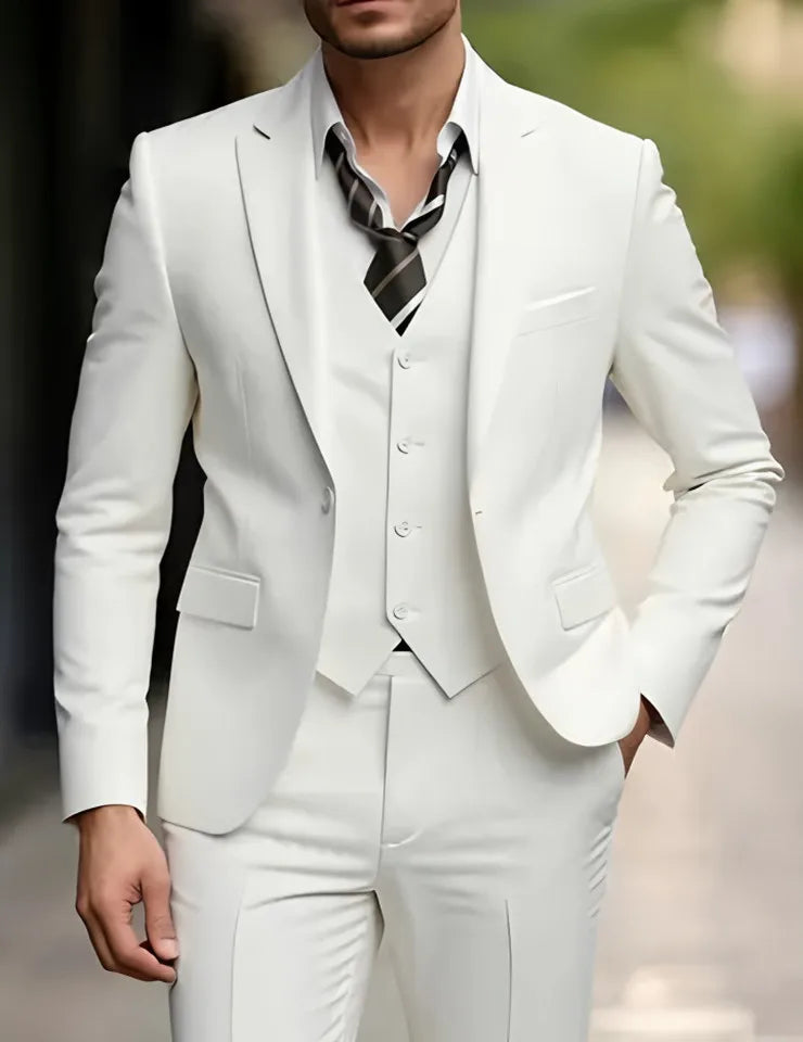 Men’s Elegant Slim Fit Tuxedo Suit Set – Classic Black Formal Suit for Weddings, Business, Parties & Special Occasions