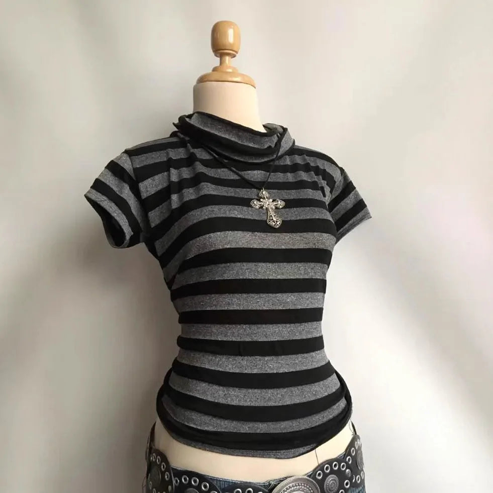 Women’s Y2K Striped Square Neck Top